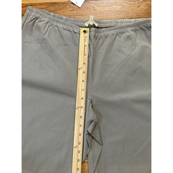 Eileen Fisher Smoke Organic Cotton Stretch Twill Slim Ankle Pant Side Zip Medium - Picture 6 of 9